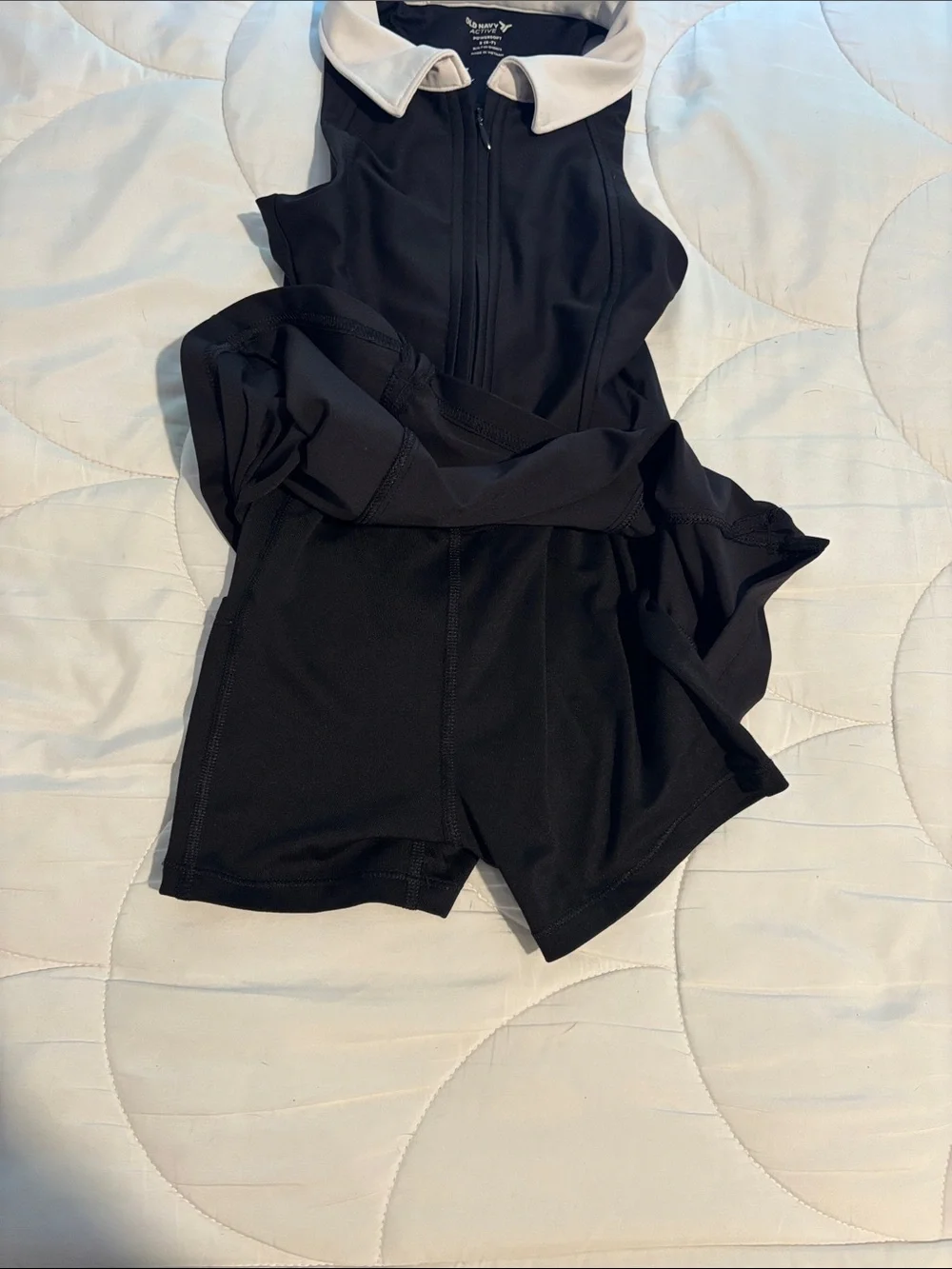 Old Navy Black Mini Polo Dress with White Collar